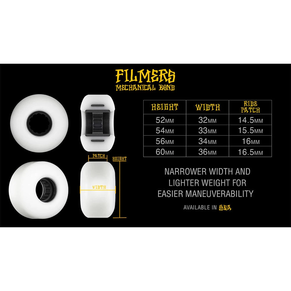 Bones - Filmers 60MM 80A ATF Skateboard Wheels 5 Bones - Filmers 60MM 80A ATF Skateboard Wheels - Image 3