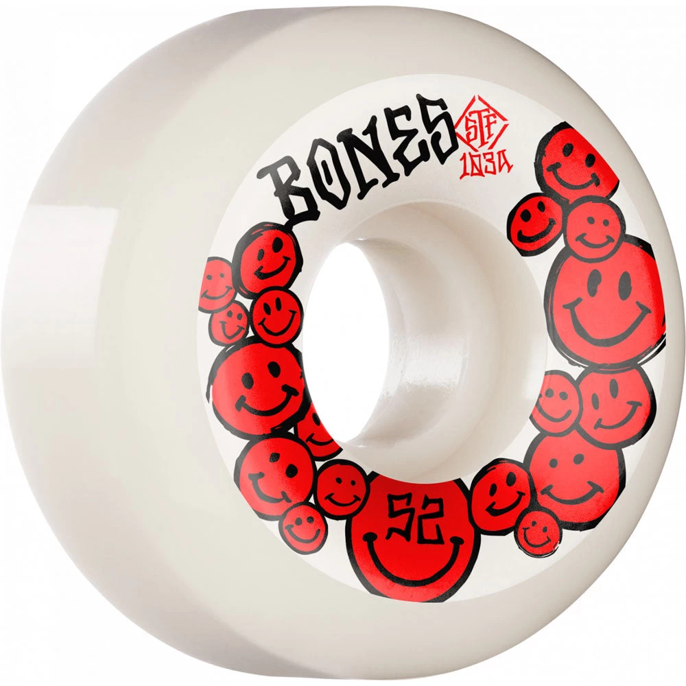 Bones - Happiness 52MM 103A V5 Sidecut STF Skateboard Wheels 3 Bones - Happiness 52MM 103A V5 Sidecut STF Skateboard Wheels