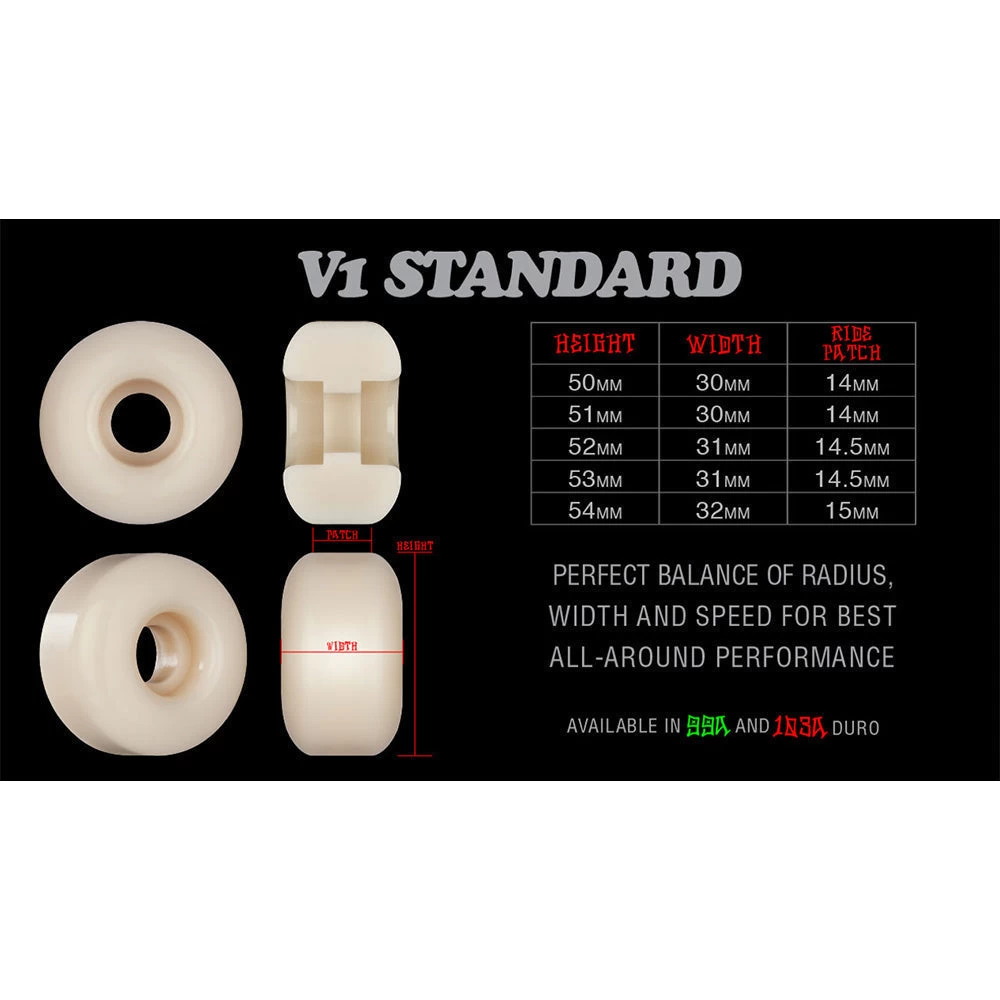 Bones - Peace 54MM 103A V1 Standard STF Skateboard Wheels 4 Bones - Peace 54MM 103A V1 Standard STF Skateboard Wheels - Image 2