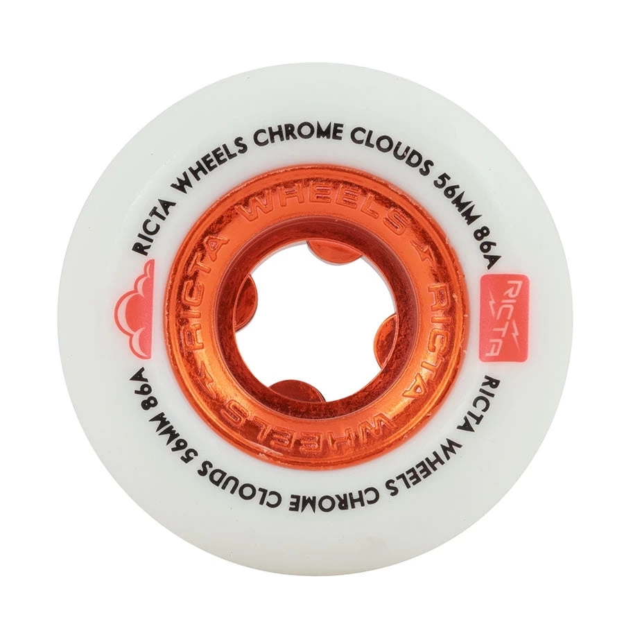 Ricta - Chrome Clouds Red 56MM 86A Skateboard Wheels 3 Ricta - Chrome Clouds Red 56MM 86A Skateboard Wheels