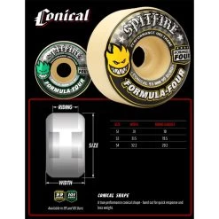 Spitfire - F4 Conical 54MM 101A Skateboard Wheels -Famous Skate Shop spitfire f4 conical shape ceca826b 7770 4417 9960 2be12a2d5777