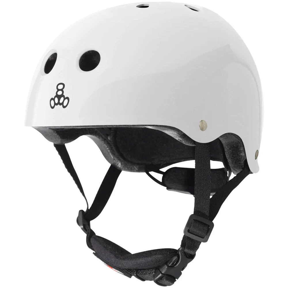 Triple 8 - Lil 8 Certified Youth Helmet White Glossy 3 Triple 8 - Lil 8 Certified Youth Helmet White Glossy